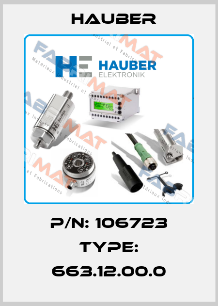 P/N: 106723 Type: 663.12.00.0 HAUBER