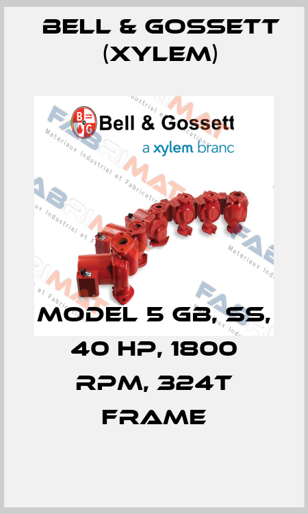 Model 5 GB, SS, 40 HP, 1800 RPM, 324T Frame Bell & Gossett (Xylem)