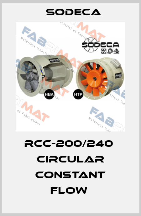 RCC-200/240  CIRCULAR CONSTANT FLOW  Sodeca
