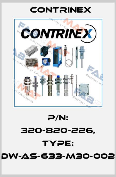 p/n: 320-820-226, Type: DW-AS-633-M30-002 Contrinex