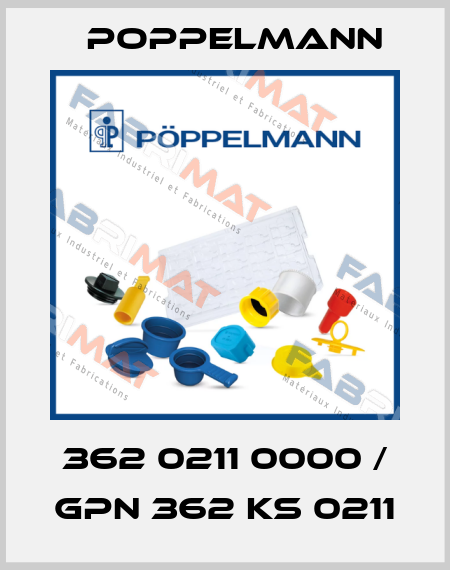 362 0211 0000 / GPN 362 KS 0211 Poppelmann