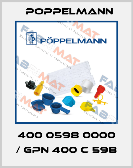 400 0598 0000 / GPN 400 C 598 Poppelmann