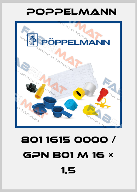 801 1615 0000 / GPN 801 M 16 × 1,5 Poppelmann
