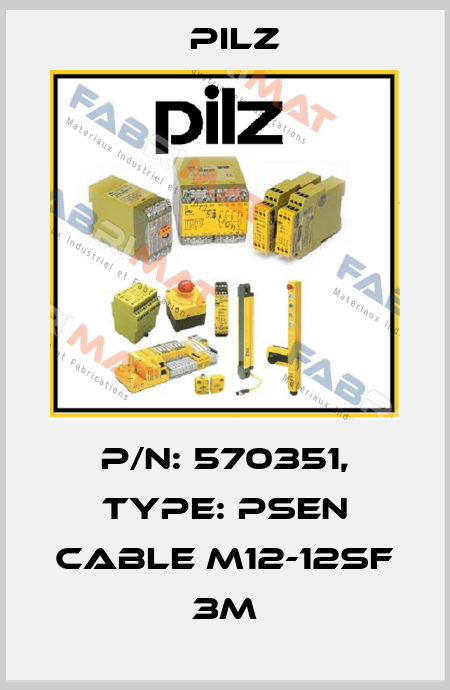 p/n: 570351, Type: PSEN cable M12-12sf 3m Pilz