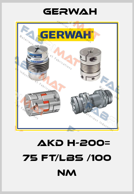 	  AKD H-200= 75 FT/LBS /100 Nm Gerwah