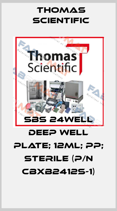 SBS 24well Deep Well Plate; 12ml; PP; Sterile (p/n CBXB2412S-1) Thomas Scientific