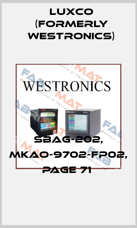 SBAG-202, MKAO-9702-FP02, PAGE 71  Luxco (formerly Westronics)
