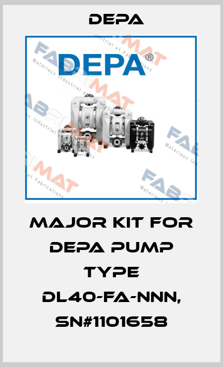 Major kit for DEPA pump type DL40-FA-NNN, SN#1101658 Depa