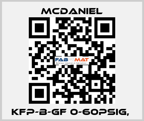 KFP-B-GF 0-60PSIg,  McDANIEL