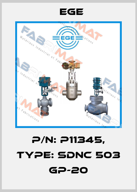 p/n: P11345, Type: SDNC 503 GP-20 Ege
