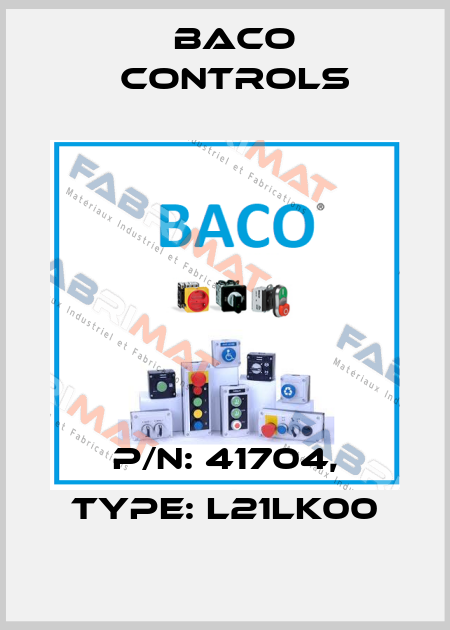 P/N: 41704, Type: L21LK00 Baco Controls