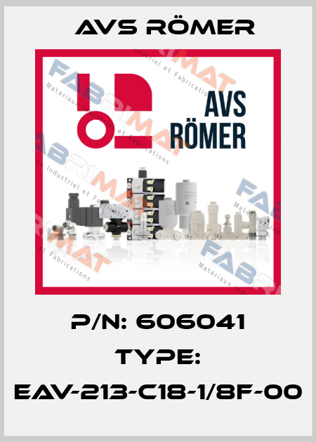 P/N: 606041 Type: EAV-213-C18-1/8F-00 Avs Römer