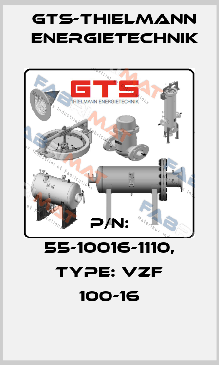 P/N: 55-10016-1110, Type: VZF 100-16 GTS-Thielmann Energietechnik