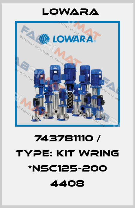 743781110 / Type: KIT WRING *NSC125-200 4408 Lowara