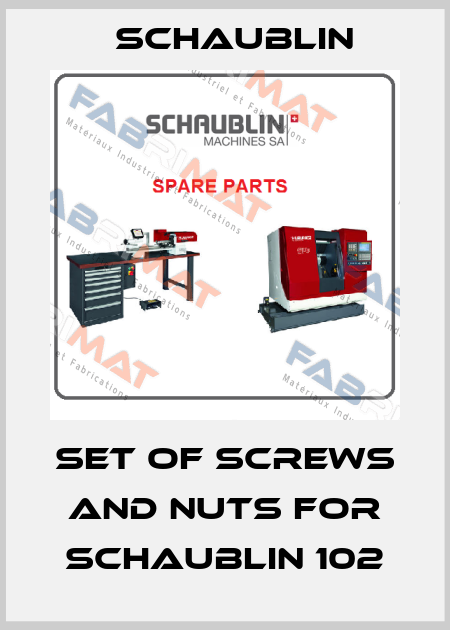 Set of screws and nuts for Schaublin 102 Schaublin
