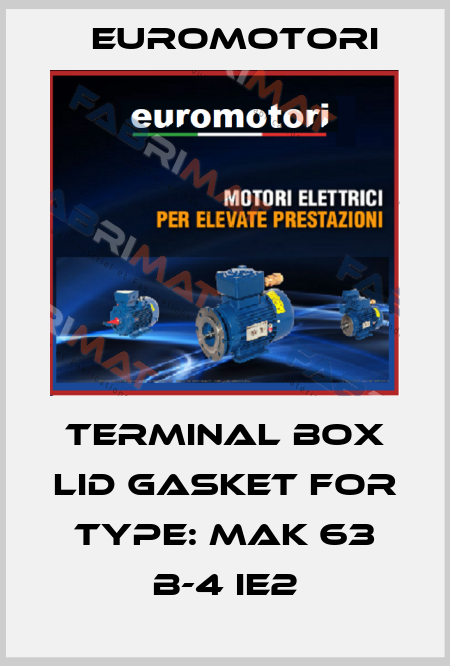 terminal box lid gasket for Type: MAk 63 B-4 IE2 Euromotori