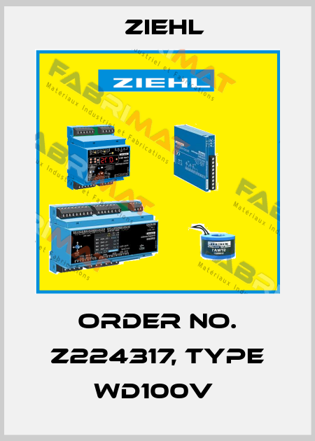 Order No. Z224317, Type WD100V  Ziehl