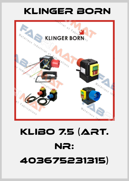 KLIBO 7.5 (Art. Nr: 403675231315) Klinger Born