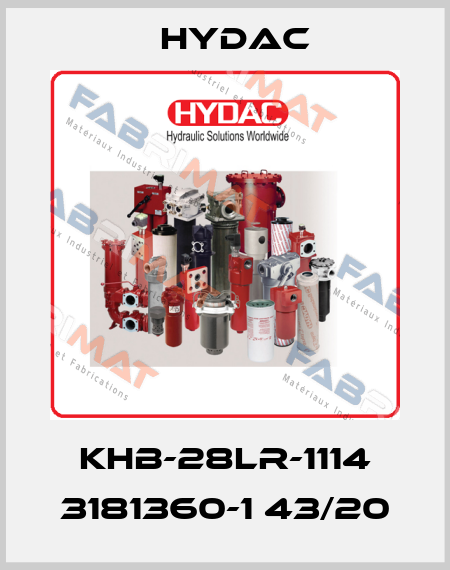 KHB-28LR-1114 3181360-1 43/20 Hydac