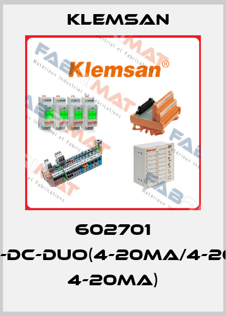 602701 PISO-DC-DUO(4-20mA/4-20mA, 4-20mA) Klemsan