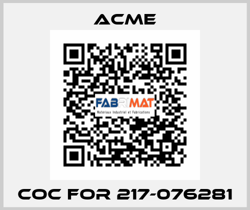 CoC for 217-076281 Acme