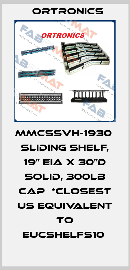 MMCSSVH-1930  Sliding Shelf, 19" EIA x 30"D Solid, 300lb Cap  *CLOSEST US EQUIVALENT TO EUCSHELFS10  Ortronics