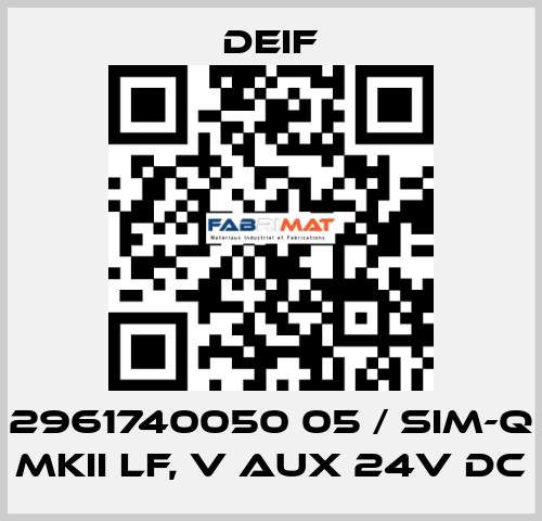 2961740050 05 / SIM-Q MKII LF, V aux 24V DC Deif