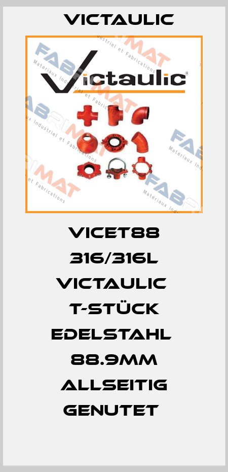 VICET88 316/316L Victaulic  T-Stück Edelstahl  88.9mm allseitig genutet  Victaulic