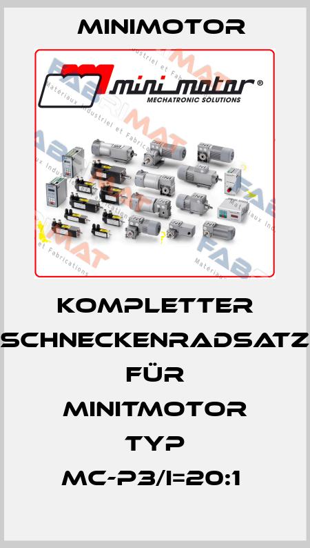 Kompletter Schneckenradsatz für Minitmotor Typ MC-P3/i=20:1  Minimotor