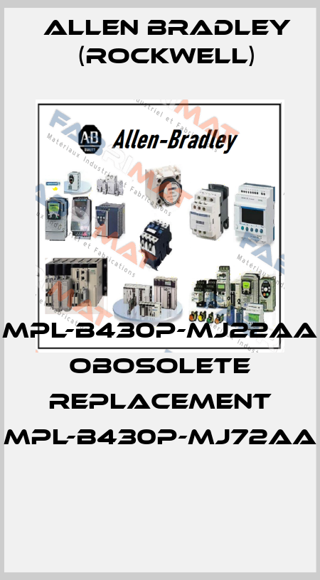 MPL-B430P-MJ22AA obosolete replacement MPL-B430P-MJ72AA  Allen Bradley (Rockwell)
