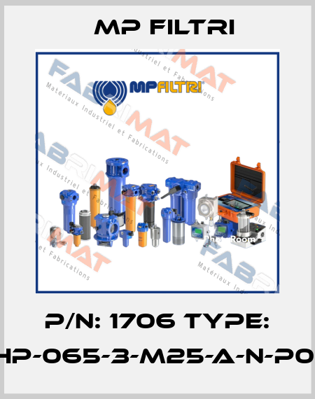 P/N: 1706 Type: HP-065-3-M25-A-N-P01 MP Filtri
