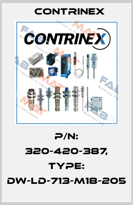 p/n: 320-420-387, Type: DW-LD-713-M18-205 Contrinex