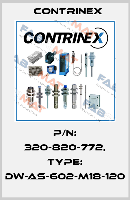 p/n: 320-820-772, Type: DW-AS-602-M18-120 Contrinex