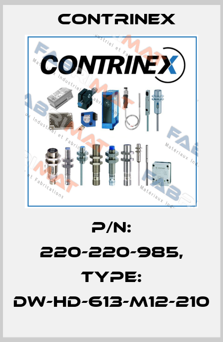p/n: 220-220-985, Type: DW-HD-613-M12-210 Contrinex