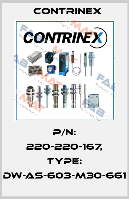p/n: 220-220-167, Type: DW-AS-603-M30-661 Contrinex