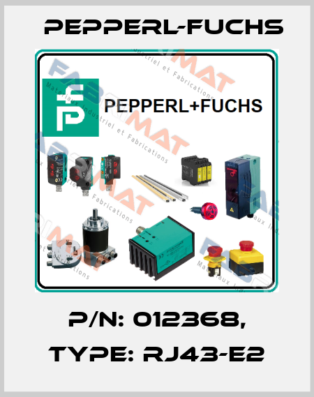 p/n: 012368, Type: RJ43-E2 Pepperl-Fuchs