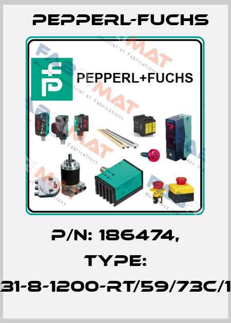 p/n: 186474, Type: RL31-8-1200-RT/59/73c/136 Pepperl-Fuchs