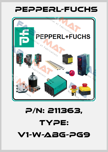 p/n: 211363, Type: V1-W-ABG-PG9 Pepperl-Fuchs