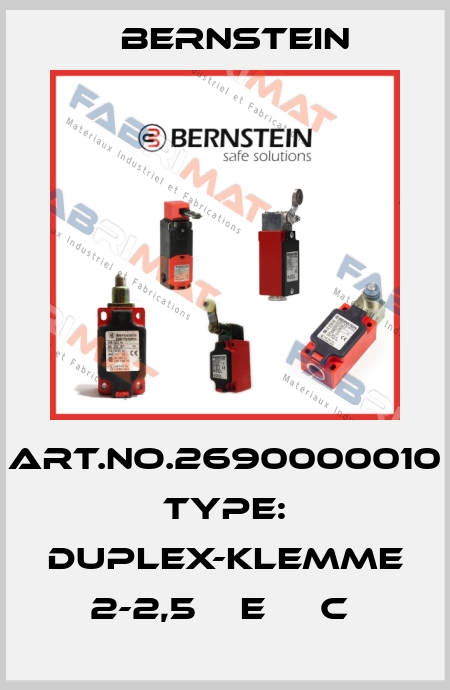 Art.No.2690000010 Type: DUPLEX-KLEMME 2-2,5    E     C  Bernstein