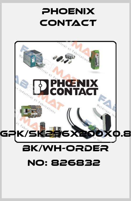 GPK/SK296X200X0.8 BK/WH-ORDER NO: 826832  Phoenix Contact