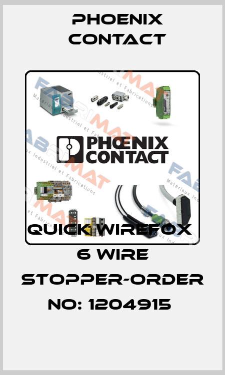 QUICK WIREFOX  6 WIRE STOPPER-ORDER NO: 1204915  Phoenix Contact