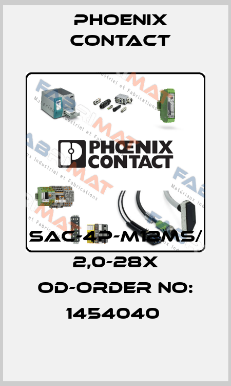 SAC-4P-M12MS/ 2,0-28X OD-ORDER NO: 1454040  Phoenix Contact