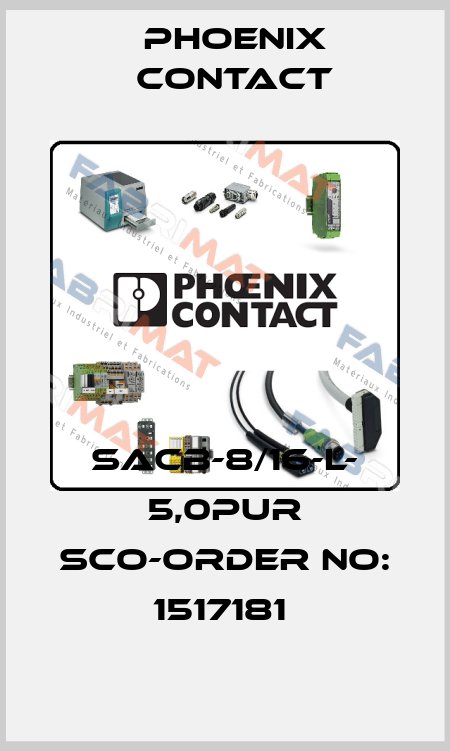 SACB-8/16-L- 5,0PUR SCO-ORDER NO: 1517181  Phoenix Contact