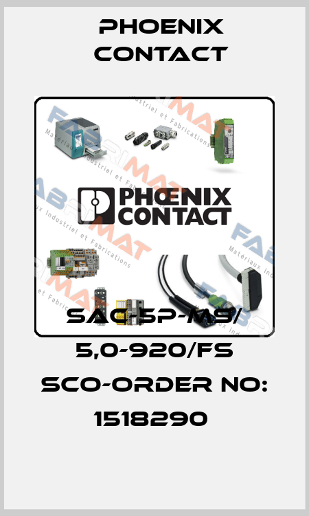 SAC-5P-MS/ 5,0-920/FS SCO-ORDER NO: 1518290  Phoenix Contact
