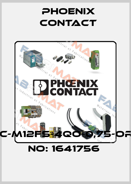 SACC-M12FS-4QO-0,75-ORDER NO: 1641756  Phoenix Contact