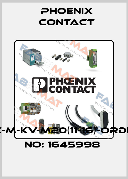 HC-M-KV-M20(11-16)-ORDER NO: 1645998  Phoenix Contact