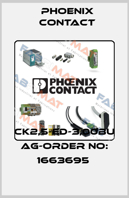 CK2,5-ED-3,00BU AG-ORDER NO: 1663695  Phoenix Contact