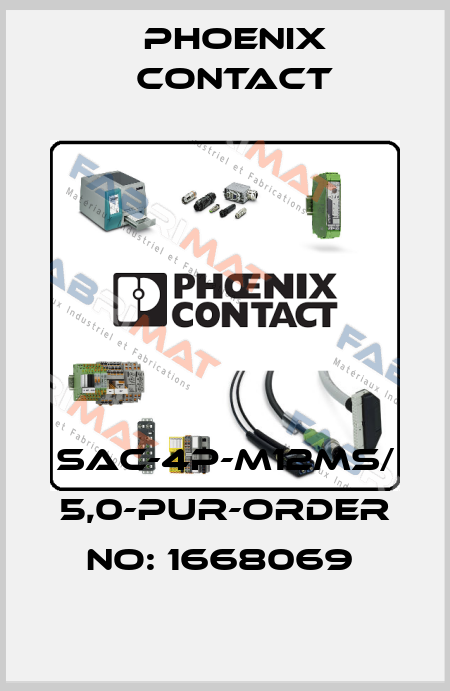 SAC-4P-M12MS/ 5,0-PUR-ORDER NO: 1668069  Phoenix Contact