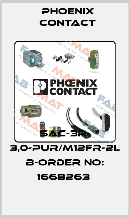SAC-3P- 3,0-PUR/M12FR-2L B-ORDER NO: 1668263  Phoenix Contact