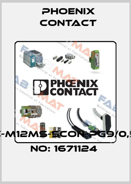SACC-EC-M12MS-5CON-PG9/0,5-ORDER NO: 1671124  Phoenix Contact